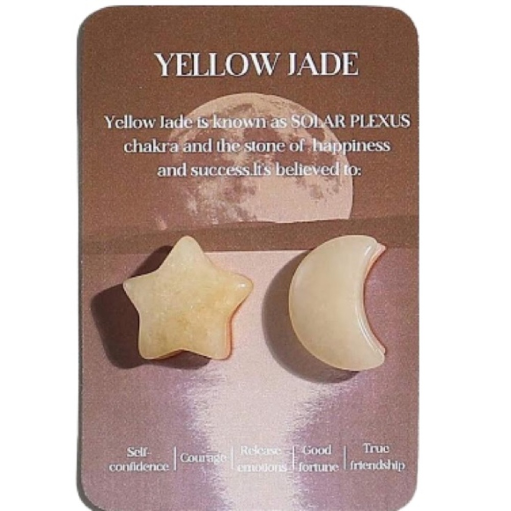 Moon and Star Stones Yellow Jade
